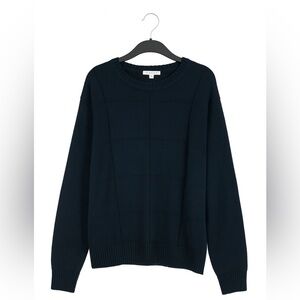 Geoffrey Beene Men’s Navy Blue Crewneck Block Knit Sweater – Size XL